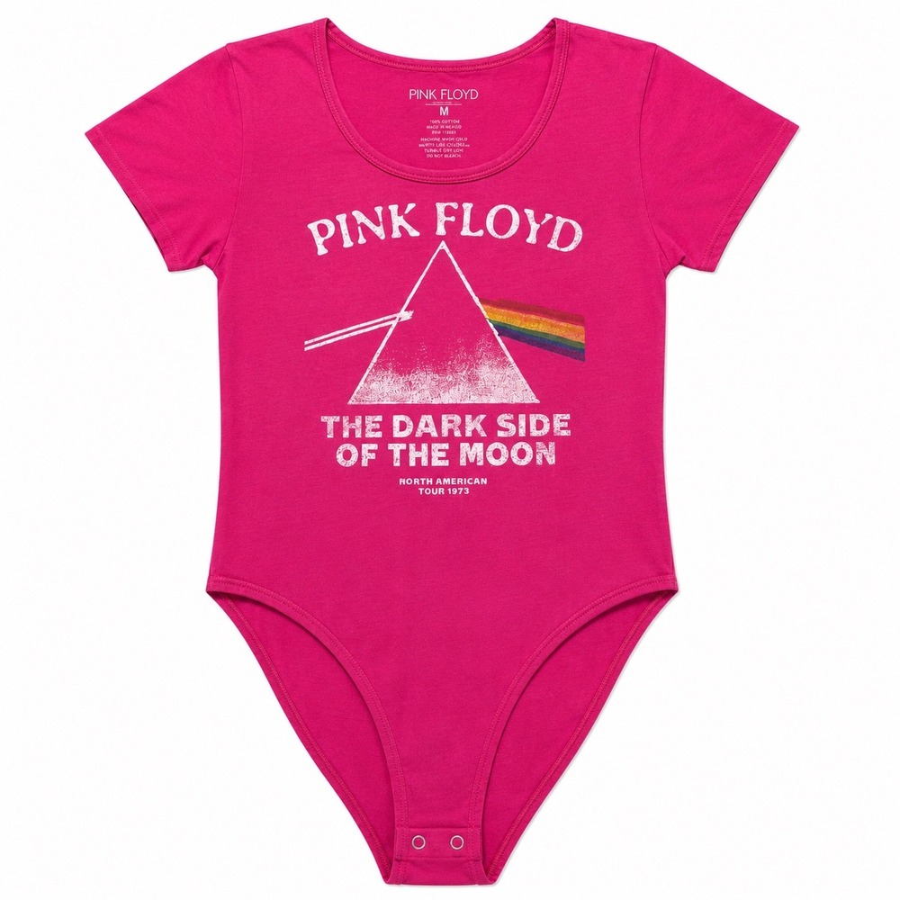 Pink Floyd Dark Side of the Moon Graphic Bodysuit Magenta Pink Womens Size M